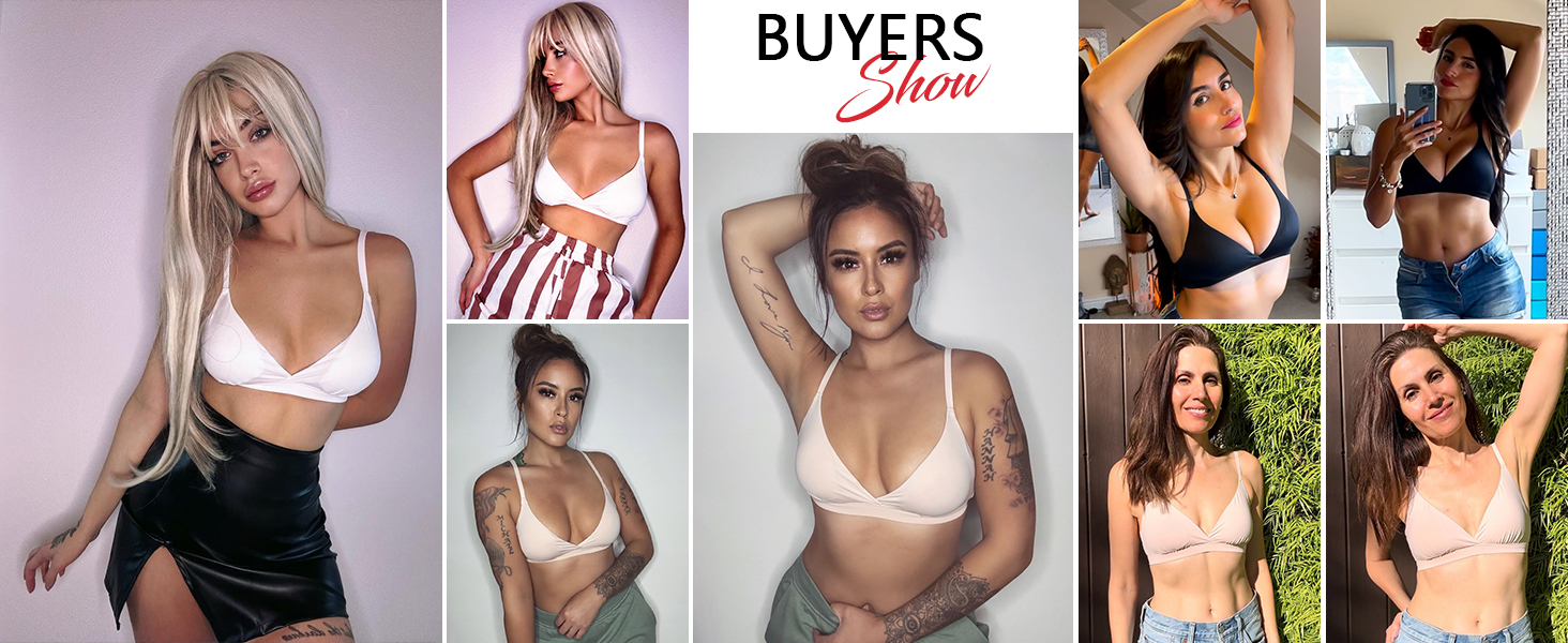 Трикутник бюстгальтер WOWENY без кісточок, бралетт, безшовний, з м'якими чашечками, для топу, бюстгальтер V-подібного вирізу, з подовжувачем, бежевий, розмір S