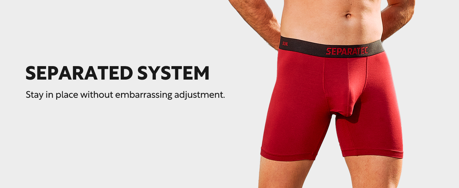 Боксерки чоловічі Separatec 7 шт. з подвійним мішечком, бамбукові, дихаючі, м'які (S, кольори: сіро-блакитний/темно-синій/оливковий/чорний/темно-сірий/темно-фіолетовий/сіро-ліловий)