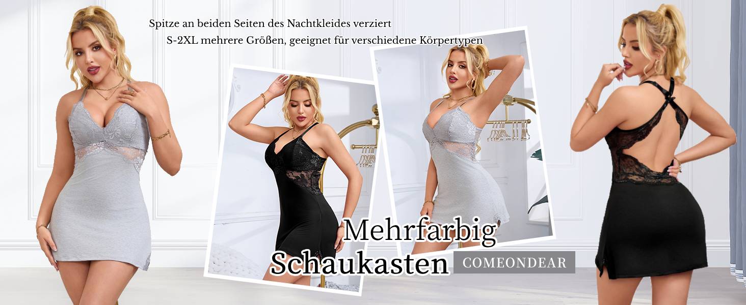 Комплект нічної сорочки та трусиків Babydoll з мереживом і екошкірою, червоний, великі розміри