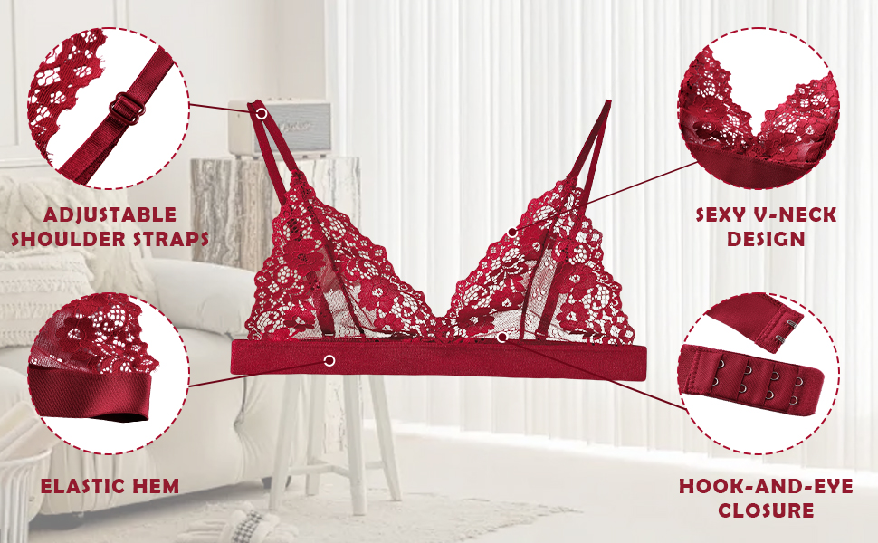 Жіноча білизна: 3 шт. мереживних бюстгальтерів без кісточок, сексуальних балконетів та push-up бюстгальтерів S-L (білий, чорний, синій)