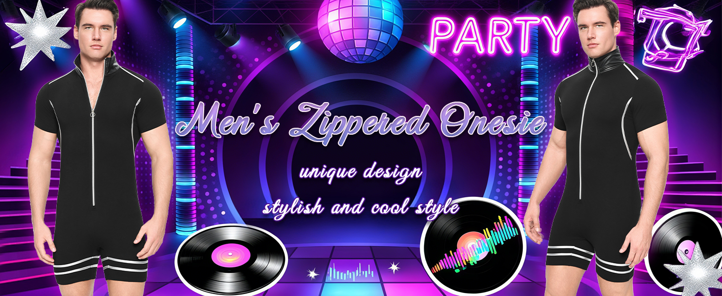 Чоловічий боді-піжама Landofgenie з короткими рукавами, металевий ефект, блакитний колір, розмір M