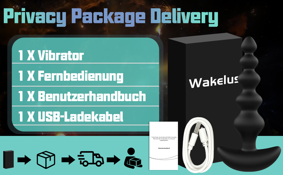 Анальні вібратори WakeLust для початківців: 16 режимів, пульт ДУ, 5 розмірів, стимулятор G-точки та простати, масажер для пар, жінок та чоловіків