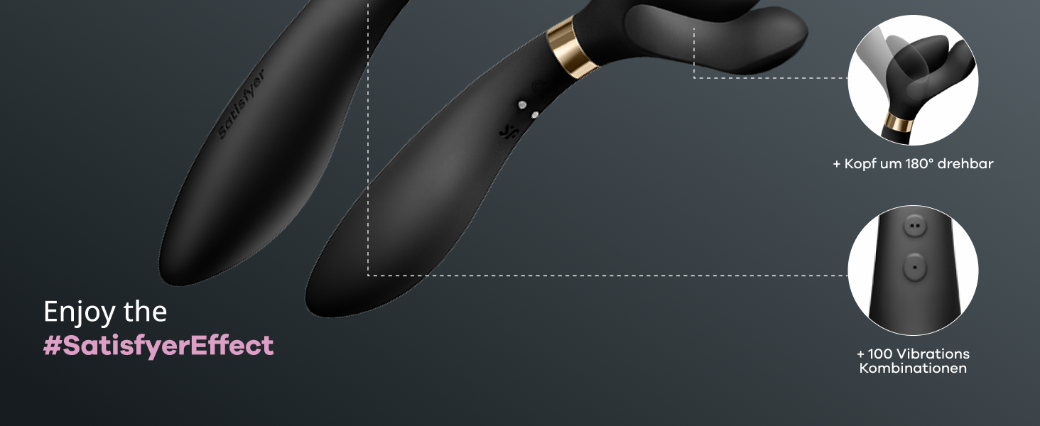 Вібратор для пар Satisfyer Endless Fun: 33 функції, 100 вібрацій | Сильний та тихий для жінок та чоловіків | Іграшка для дорослих, як дildo та для стимуляції клітора | Чорний | 1 шт.