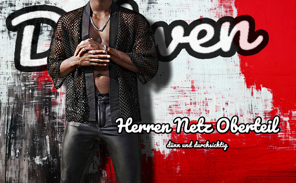 Чоловіча сітчаста футболка Detwen - прозора сорочка для клубу, чорна