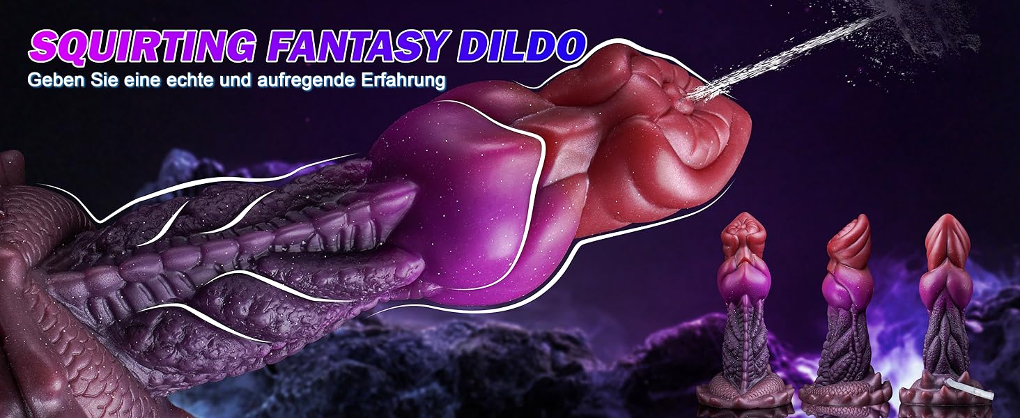 Силіконовий дildo-дракон зі спреєм, 19 см, анальний плаг для жінок та чоловіків