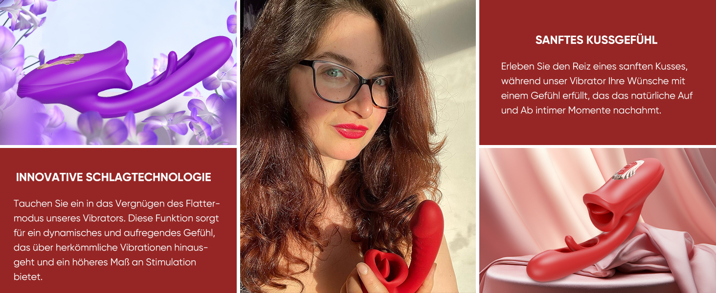 Вібратор для жінок G-Spot з 10 режимами стимуляції язичком, клітором та анального отвору - секс-іграшка для пар (RF14RD)