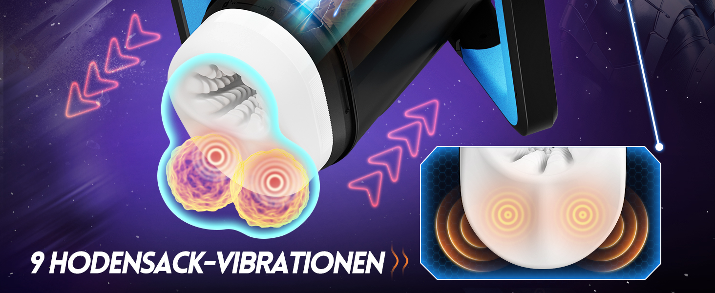 Інтимний масажер для чоловіків Eanatoys з 9 вібраціями, телескопічною функцією та LCD-дисплеєм (синій)