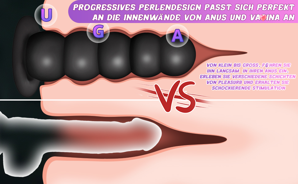 Анал-пробка Roluck з 5 кулями та присоском - іграшка для дорослих (L)