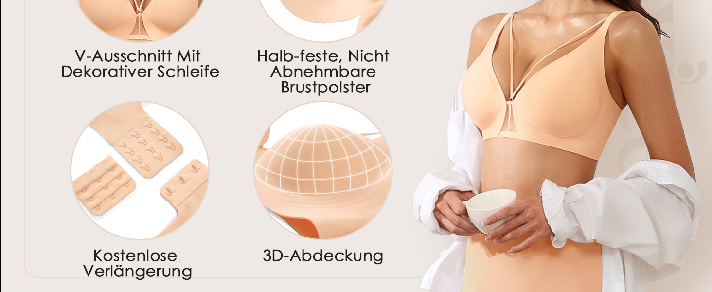 Чорний бюстгальтер без кісточок Push Up, безшовний, для сну, V-подібний виріз, класичний, M