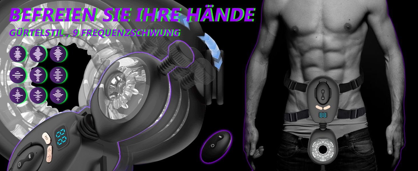 Масажер для чоловіків з 9 режимами вібрації та функцією strap-on. Інтимні іграшки для чоловіків