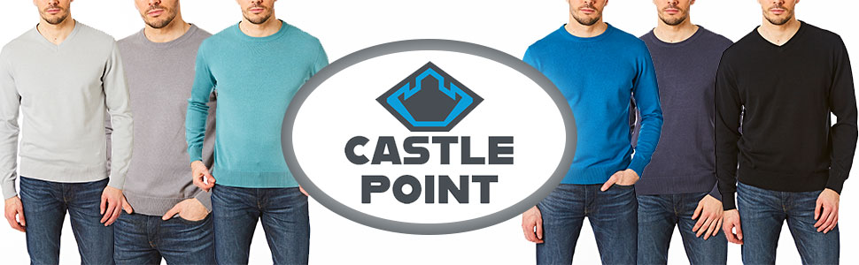 Чоловічий бавовняний светр Castle Point, м'який трикотажний пуловер з круглим вирізом, класичний повсякденний стиль, колір Denim, розмір XL