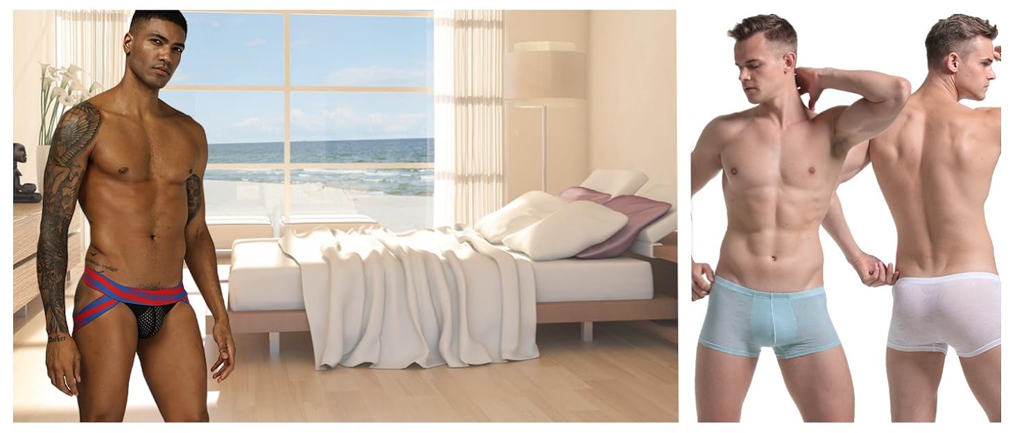 Чоловічі прозорі шорти/легінси з сітки FEOYA – сексуальна нічна сорочка, спортивні шорти, прозорі шорти з шнурком XL персикового кольору