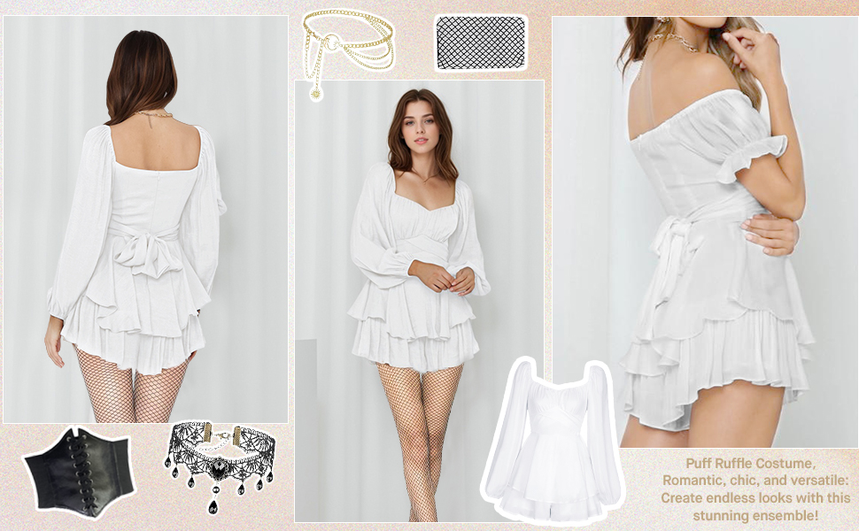 Костюм пірата для жінок, 5 предметів: сукня, таліювання, намисто, пояс, панчохи. Ідеально для Хелловіну, карнавалу, вечірок