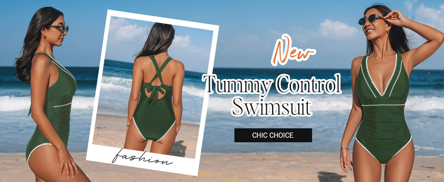 Купальник жіночий цілісний CUPSHE з V-подібним вирізом, чорний