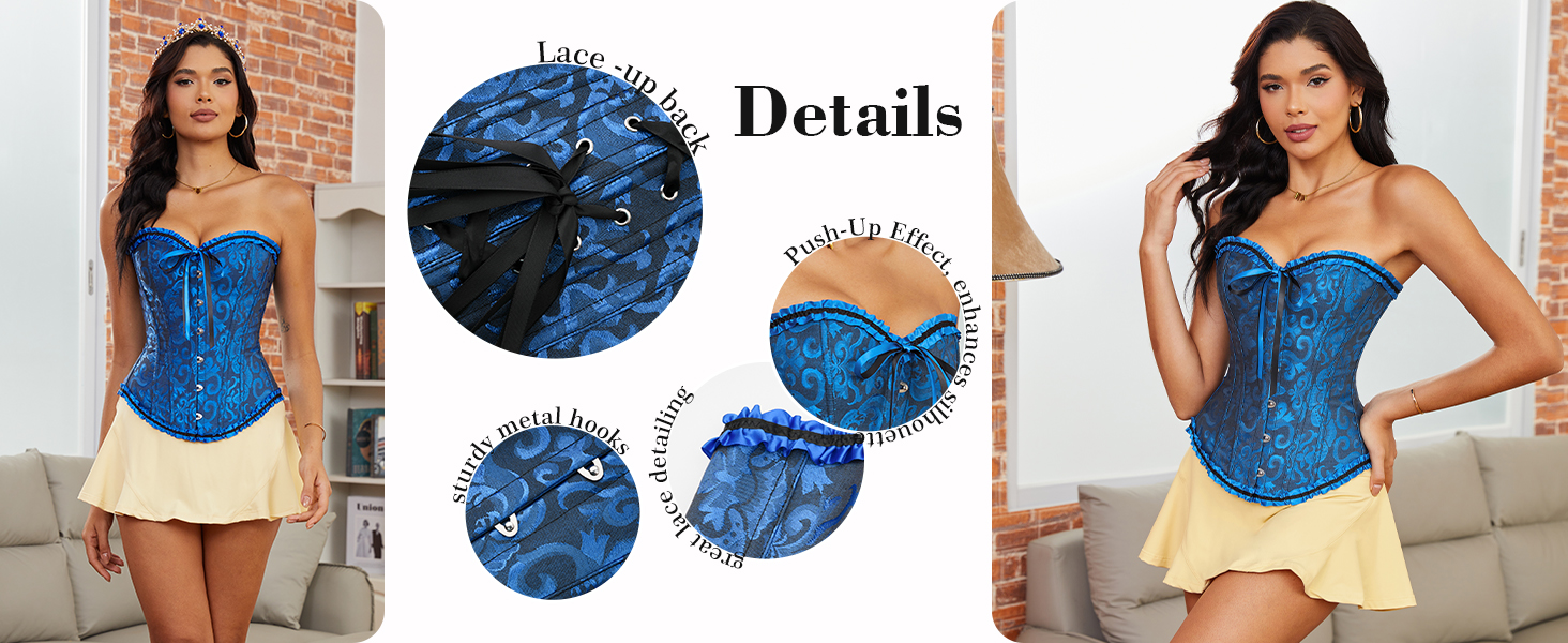 Корсет Vrapo для жінок - бюст-корсет, шнурівка, талія, спідня білизна, червоний, XS