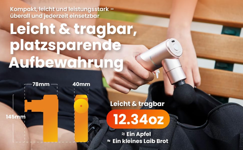Міні-перкусійний масажер PISOOKA X Mini Massage Gun (66W) – Компактний ультралегкий масажер для глибокого масажу м'язів, шиї та спини, алюмінієвий корпус, 4 насадки, USB-C, чорний