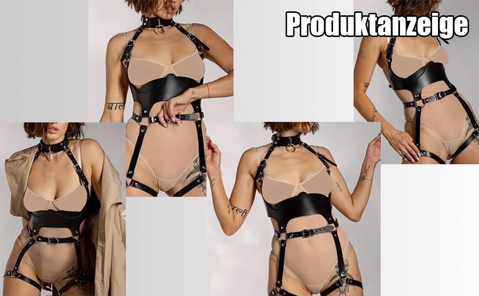 ALMYMM Корсет на груди з шкіри, сексуальний, для косплею, вечірки, клубний одяг, SM-аксесуар, чорний