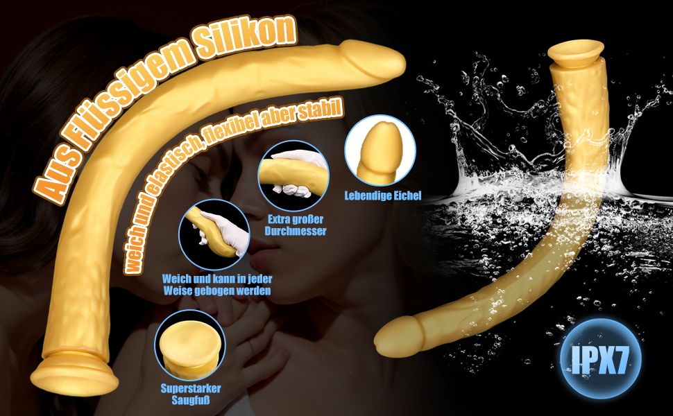 Анальний дildo з силікону 'Realistischer Lange Riesen' для масажу простати та стимуляції G-точки. Підходить для чоловіків та жінок.