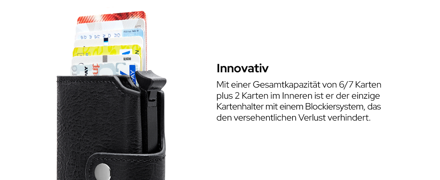 Тонкий гаманець BEWMER v2 з RFID-захистом та монетницею для чоловіків та жінок, картхолдер анти-клонінг для купюр та 9 кредитних карток, чорно-зелений