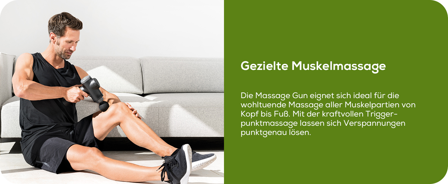 Перкусійний масажер Beurer MG 79 Massage Gun Sensitive: компактний масажний пістолет для чутливих зон, 3 насадки та 3 рівні інтенсивності