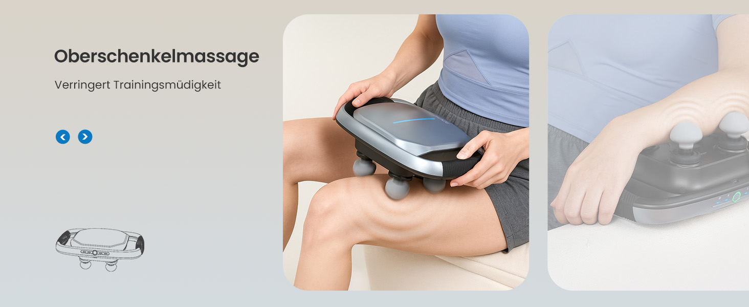 Перкусійний масажер RENPHO Massage Gun для глибокого масажу м'язів, 3200 об/хв, акумулятор 2500mAh, USB-C, 4 змінні насадки, чорний