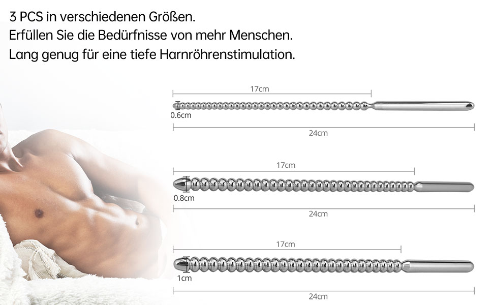 Набір розширювачів уретри з нержавіючої сталі Roluck для чоловіків (3 шт.)
