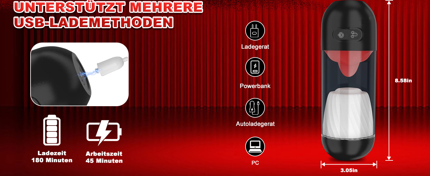 Електричний масажер для чоловіків PINTLE з керуванням через додаток - 360° обертання, 9 режимів вібрації, стимулятор пеніса для соло-ігри, сексуальні іграшки для чоловіків