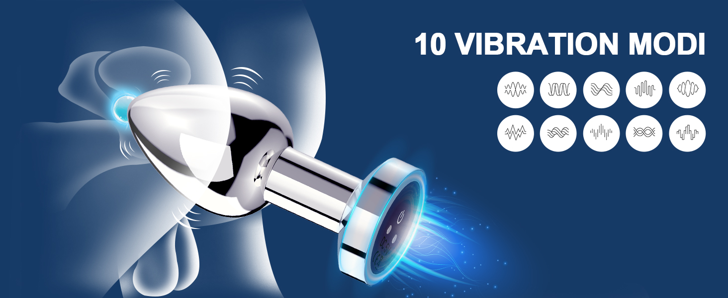 Анальний вібратор-простатор Metall Anal Vibratorstarb з пультом, 10 режимів вібрації, чорний