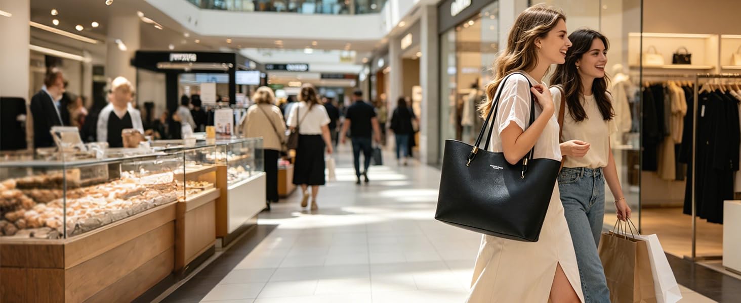 Жіноча велика сумка-шопер чорного кольору, класична сумка з ручками Tote Bag