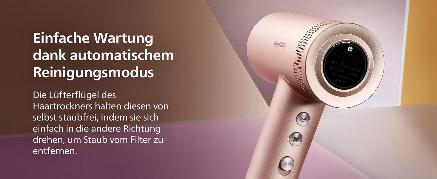 Фен для волосся Philips Series 8000 BHD837/10 з безщітковим DC-двигуном, ThermoShield Advanced, 1400 Вт, Рожеве шампанське (з дифузором та стилізуючою насадкою)