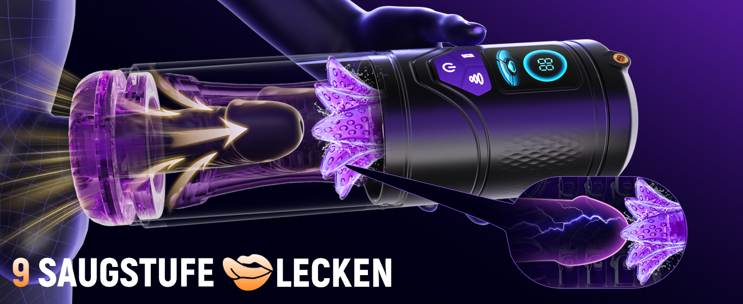 Електричний мастурбатор для чоловіків з 9 режимами, ротацією та вакуумом, з тримачем для телефону та імітацією ротової порожнини