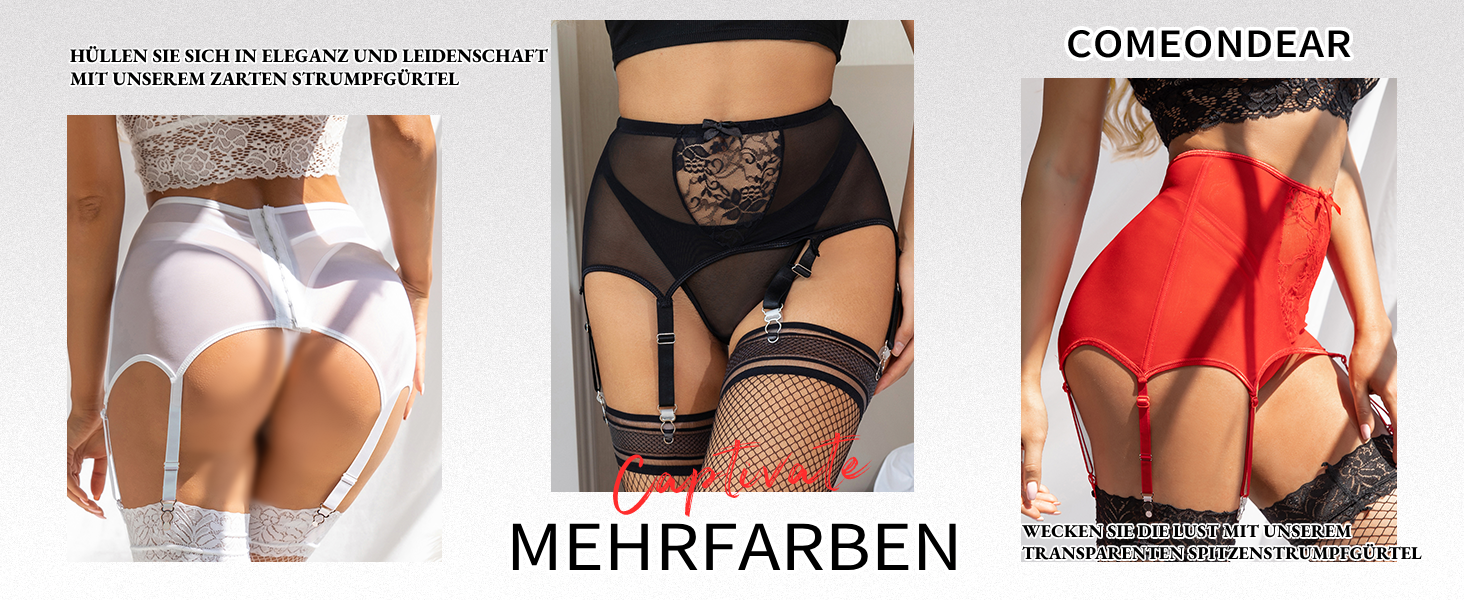 Жіночий широкий пояс-петля з 6 тримачами, мереживний стрінги, великі розміри, висока талія, регульовані гетри, червоний комплект спідньої білизни