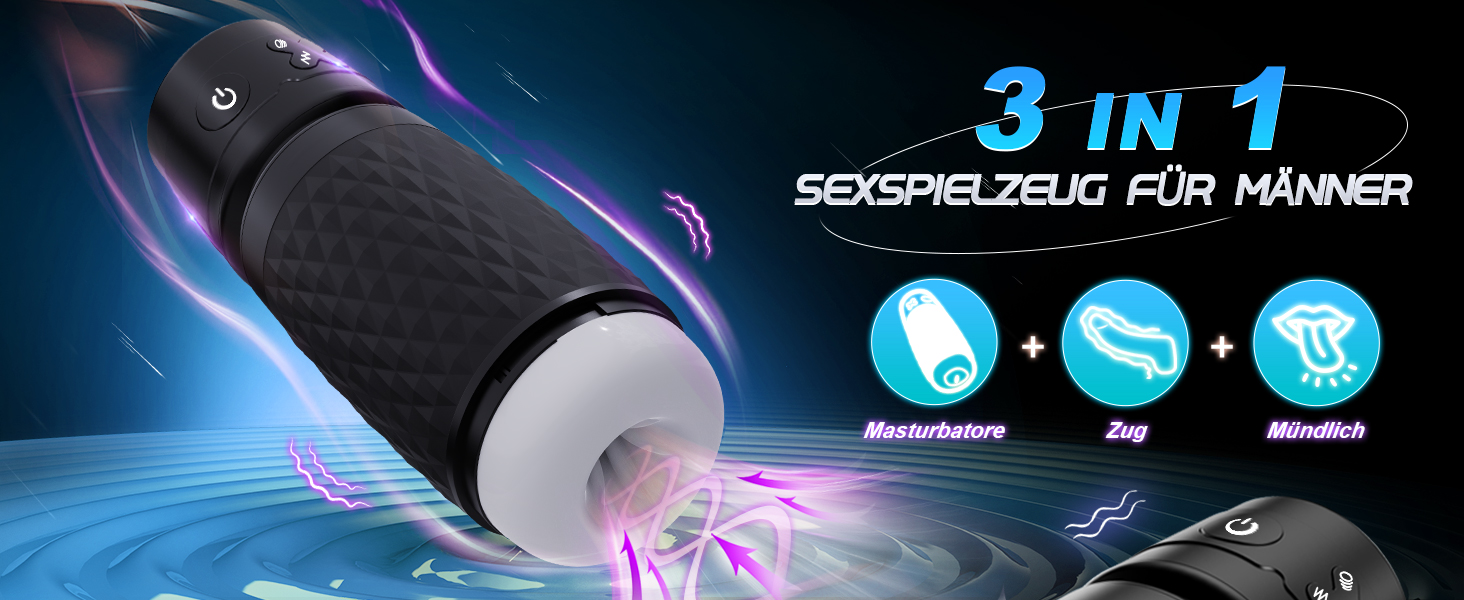 Мастурбатор для чоловіків Eanatoys з 3 режимами всмоктування, 4 вібраторами та реалістичною вагіною. Секс-іграшка з функцією швидкого досягнення оргазму. Чорний колір.