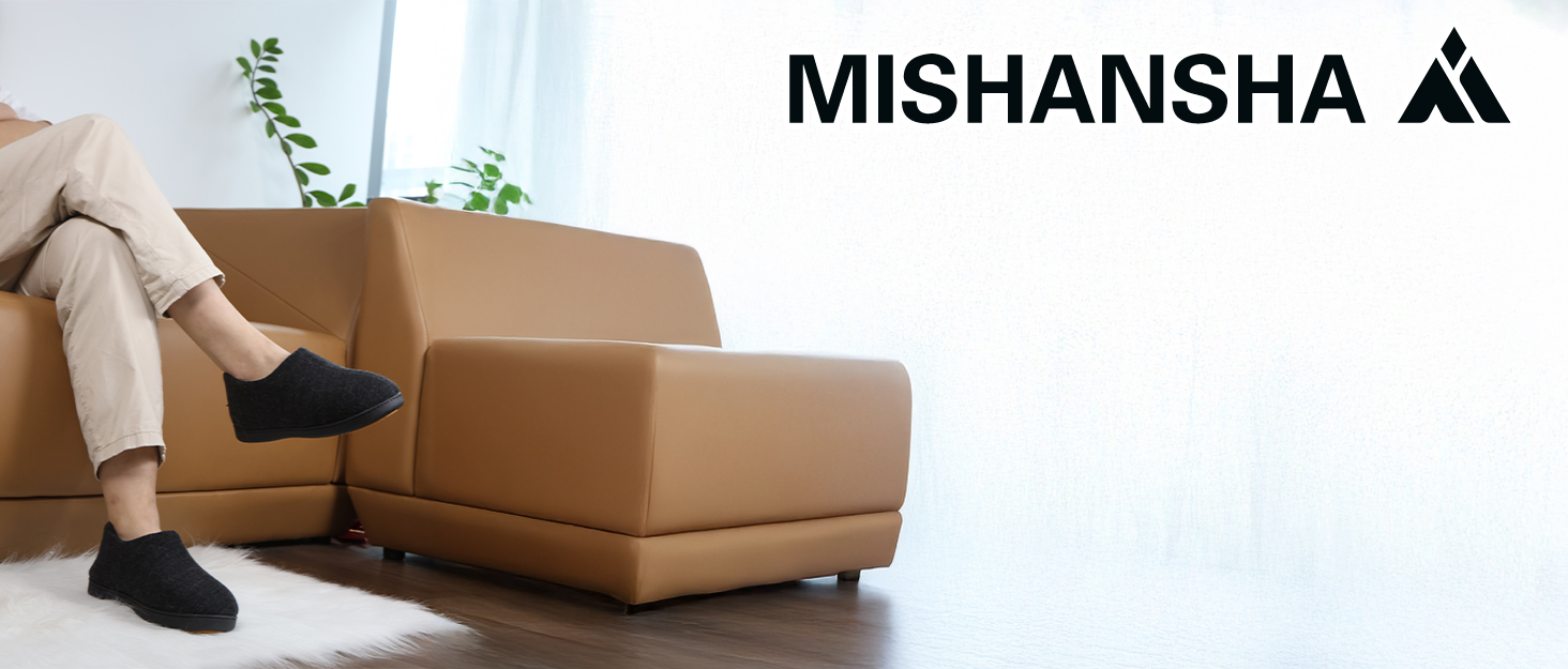 Чоловічі зимові теплі капці Mishansha з ефектом пам'яті (Memory Foam), плюшеві домашні тапочки, чорні, розмір 42 EU