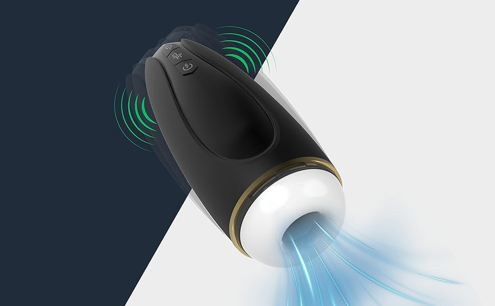 Електричний мастубатор для чоловіків Nappex Branco з потужним всмоктуванням та вібрацією, режим оргазму, чорний