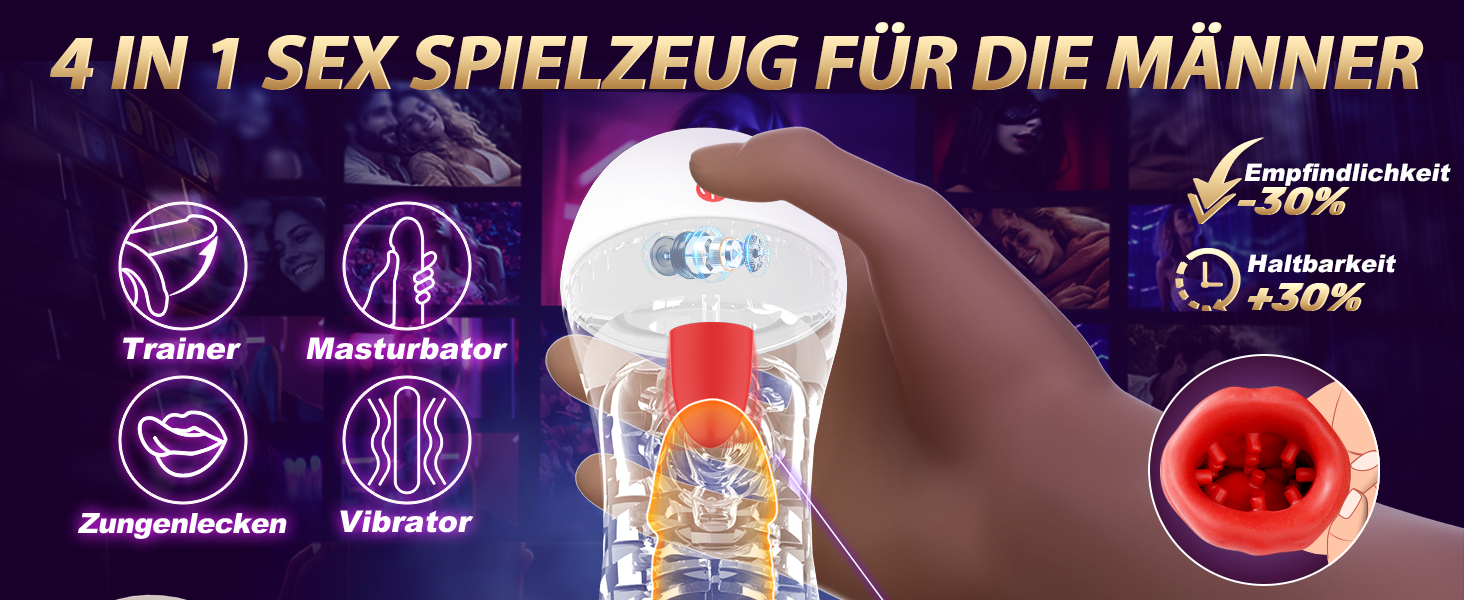 Електричний мастурбатор для чоловіків Pangpangmi з 9 режимами вібрації та функцією лізірування – іграшки для дорослих