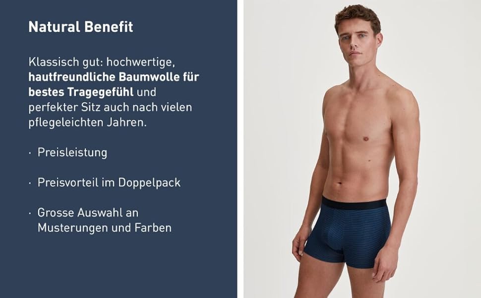 Труси чоловічі CALIDA Natural Benefit Slip, 3 шт. в упаковці, чорний (58-60)