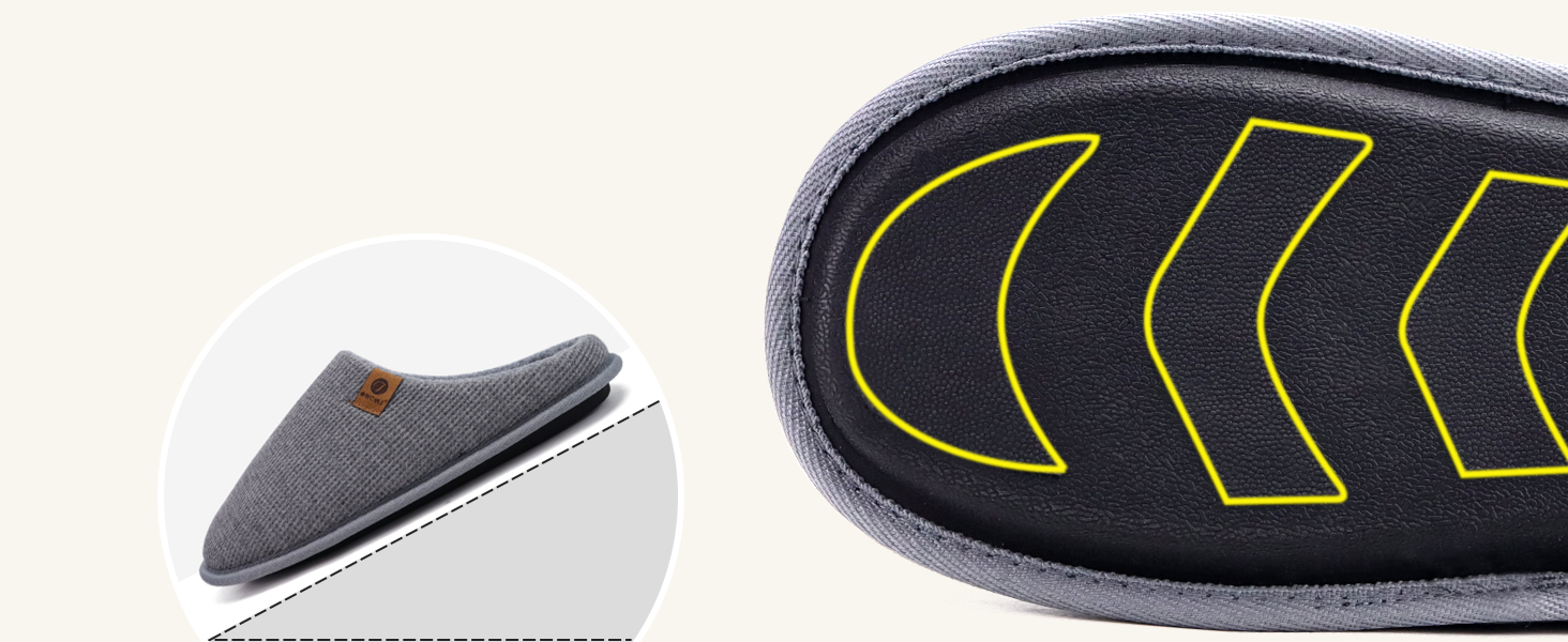 Чоловічі домашні капці ONCAI з ефектом пам'яті Memory Foam, з підкладкою зі штучного хутра та гумовою підошвою, чорні, розмір 46 EU