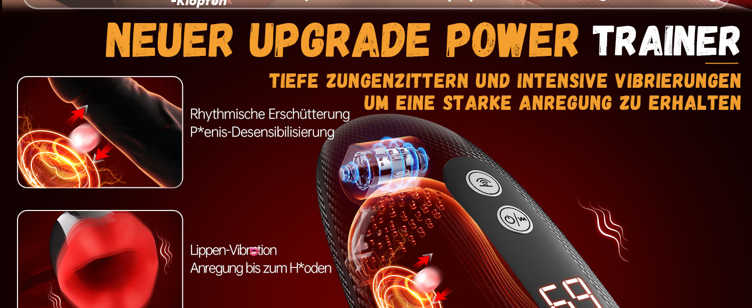Вібратор для чоловіків Tagnaff Neu з набором, 9 функцій: стукіт, облизування, вібрація. Іграшка для соло-мастурбації з пультом керування.