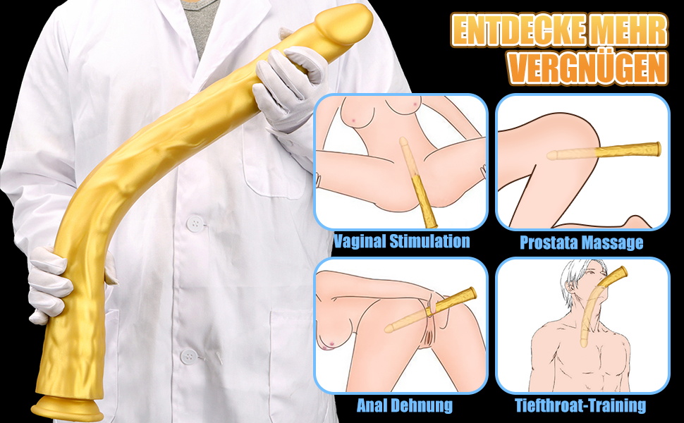Анальний дildo з силікону 'Realistischer Lange Riesen' для масажу простати та стимуляції G-точки. Підходить для чоловіків та жінок.