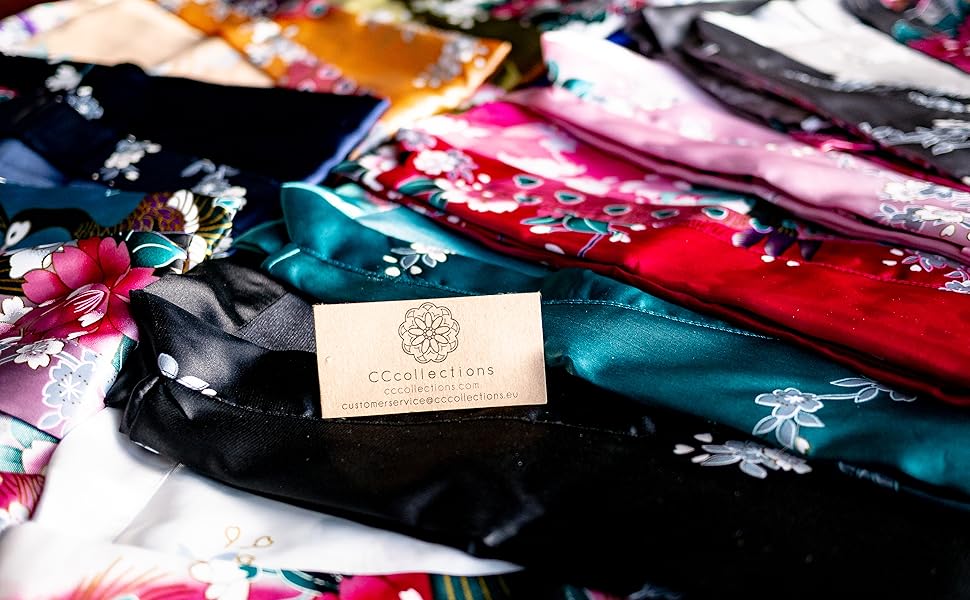 Халат жіночий CCcollections з сатину з принтом павича, V-подібний виріз, 3/4 рукав, універсальний розмір, блакитно-бірюзовий