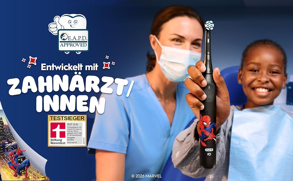 Електрична зубна щітка для дітей Oral-B iO Series 2 Spiderman Black, 3 режими чищення, з 1 насадкою та дорожнім футляром
