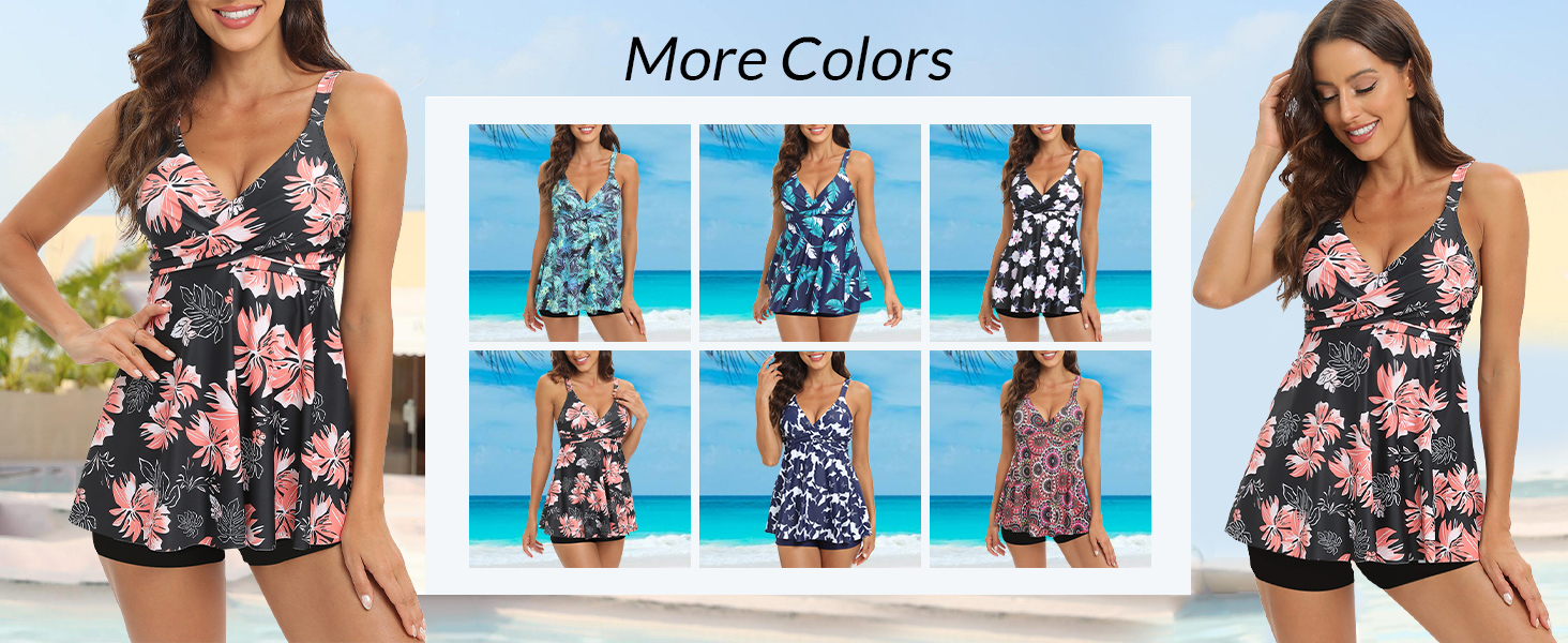 Двочастинний купальник Adigaber з пуш-ап, Tankini з шортами, спортивний, рожевий, XXL