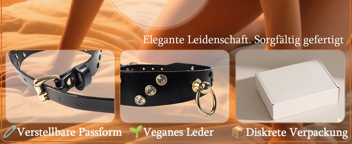 Лідер шкіряне намисто з кільцем O SM регульоване, для пар, дорослих, БДСМ, чорне