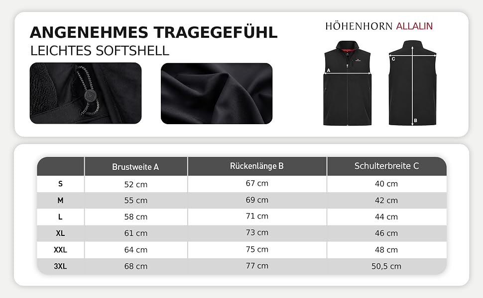 Чоловіча жилетка Softshell Höhenhorn Allalin для активного відпочинку та бігу, чорна, розмір L