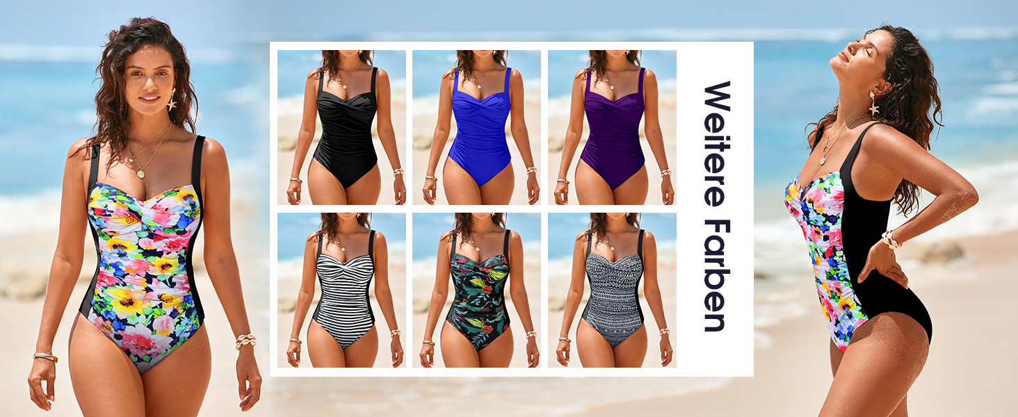 Чорний купальник для жінок з високою талією, push-up, великі розміри, модель monokini з рюшами, витончений дизайн