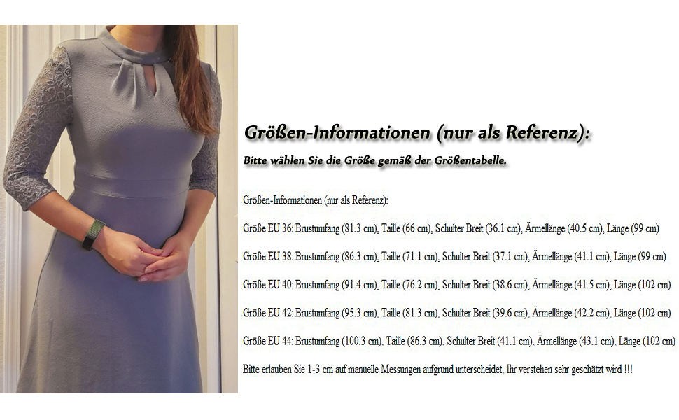 HOEYEE Елегантне сукня-максі з мереживом, вінтажний стиль, для вечірок та коктейлів (XL, Темно-синій)