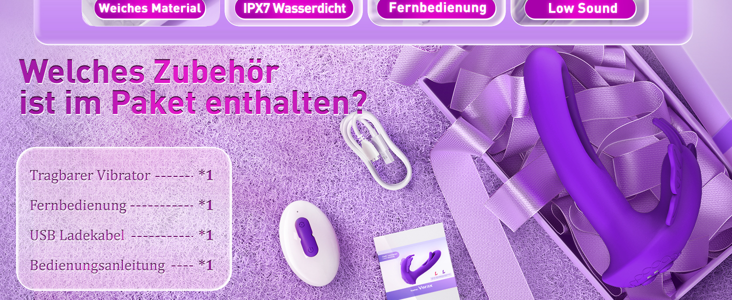 Вібратор для жінок з 9 режимів вібрації та пультом дистанційного керування, стимулятор клітора, фіолетовий