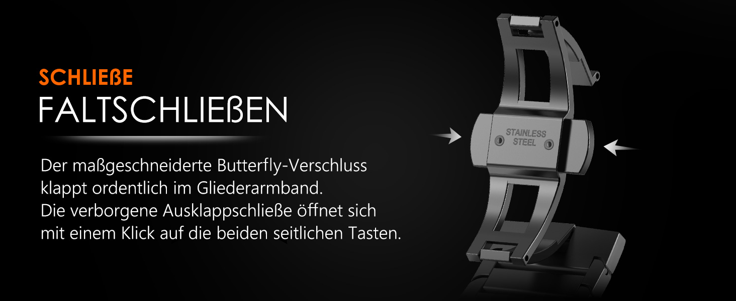 Металевий ремінець CHANCHY для Apple Watch Ultra 3/2/1, Series 11/10/9/8/7/6/5/4/3/2/1, SE — сталевий браслет (чорний, 42/44/45/46/49 мм)