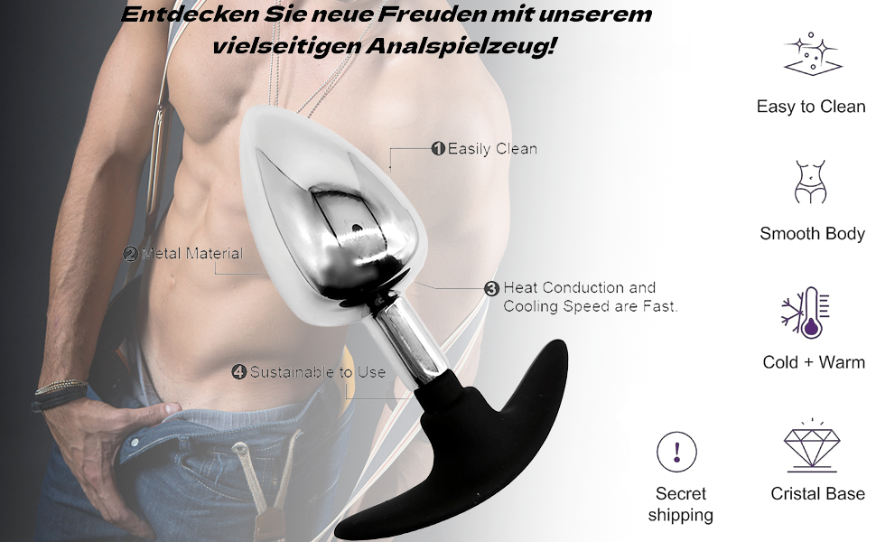 Набір анальних пробок зі сталі: дилататори, масажер простати, стимулятор для пар, S+M+L